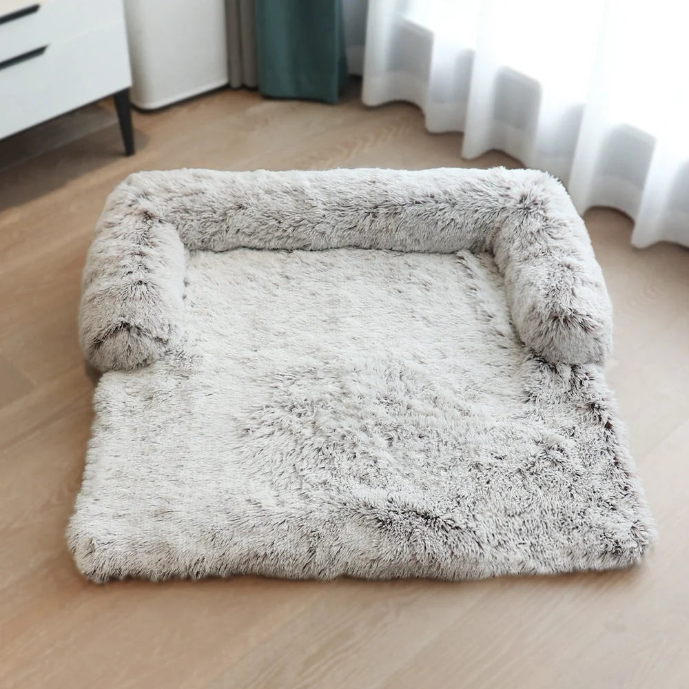 Removable pet dog mat with soft velvet fabric and self-warming polyester inner layer