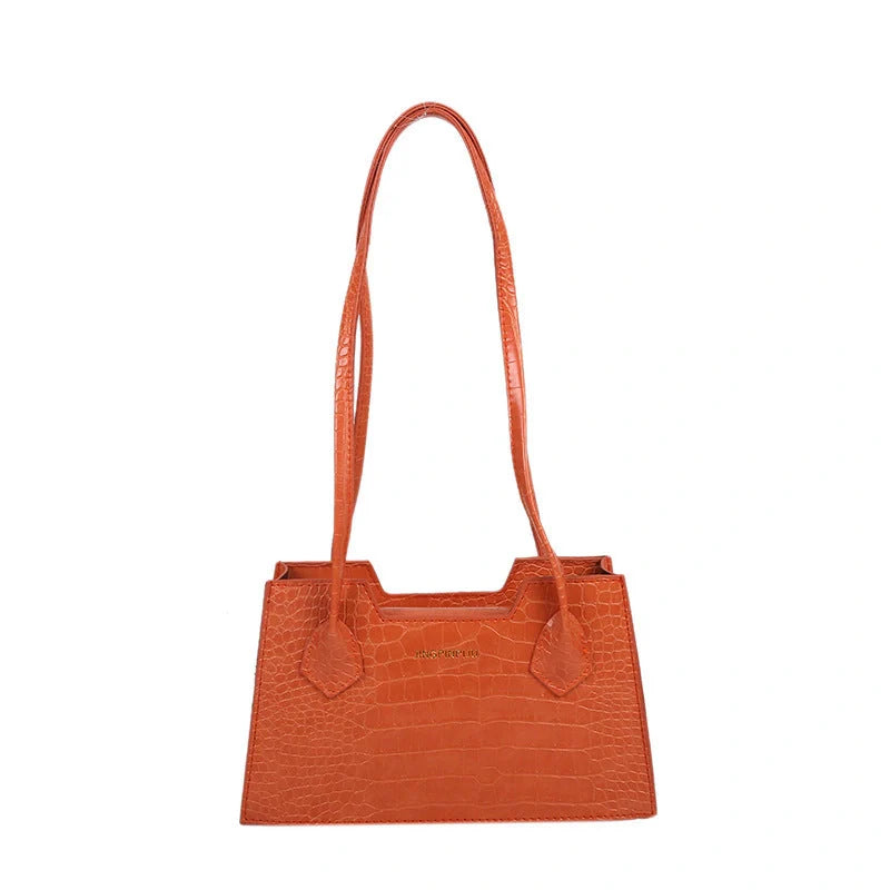 Stylish PU small square shoulder bag in crocodile pattern for spring and summer