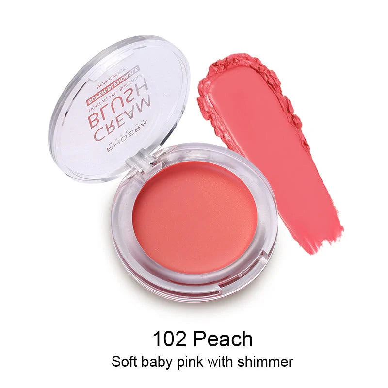 PHOERA Brightening Blush Cream in a variety of vibrant shades, delivering a radiant, healthy-looking glow to the complexion