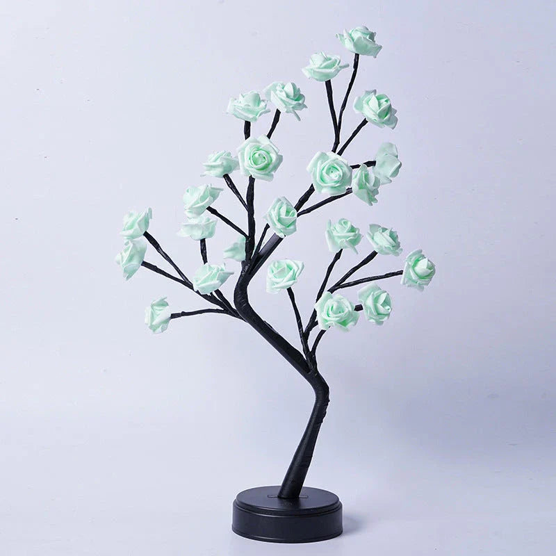 Enchanting 3D rose blossom USB desk lamp in various color options, creating a dreamy, romantic ambiance