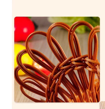 Deer-shaped rattan fruit basket for fresh produce storage