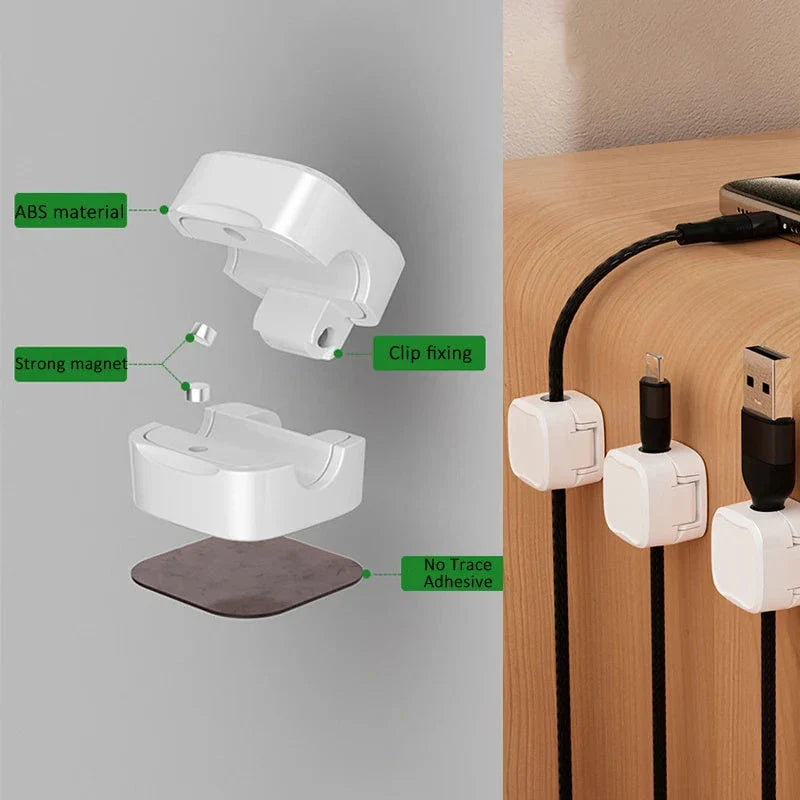 Cable Management Clips - Discreet desk cord organizers that securely hold cables in place without damaging furniture