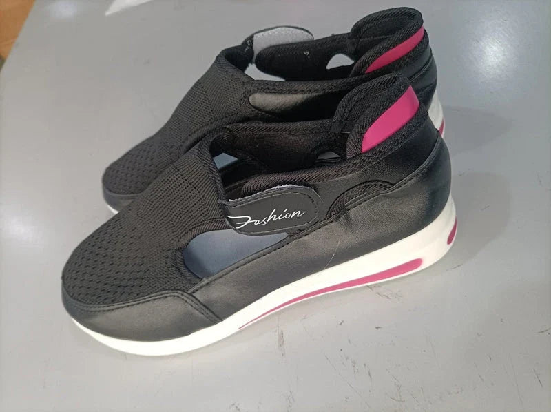Comfortable women's mesh sneakers in various colors and sizes, featuring a breathable, flexible design for active lifestyles