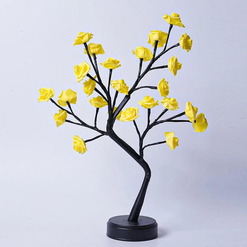 Enchanting 3D rose blossom USB desk lamp in various color options, creating a dreamy, romantic ambiance