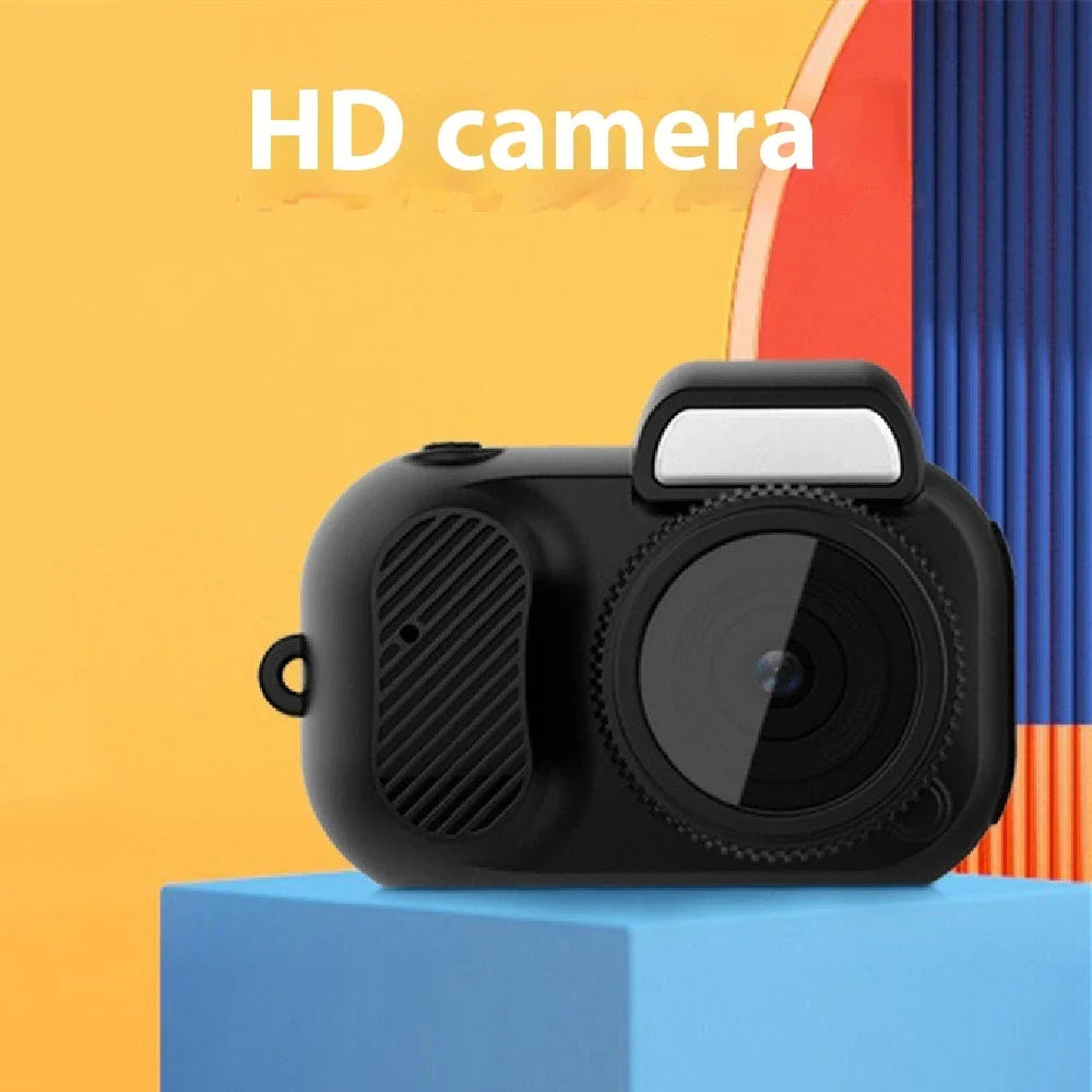 Compact 1080p HD mini camera with touchscreen display for capturing photos and videos on the go