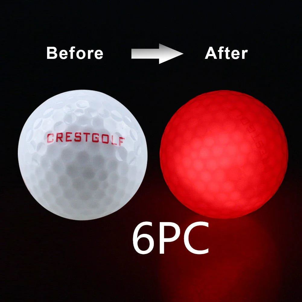 Luminous golf balls emitting a trail of light as they soar through the night sky, offering a captivating golfing experience.