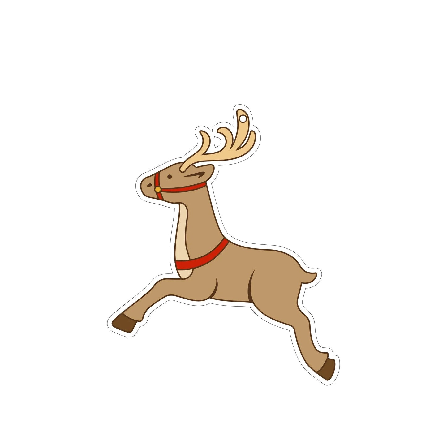 Festive car ornament hanging from rearview mirror with Christmas designs