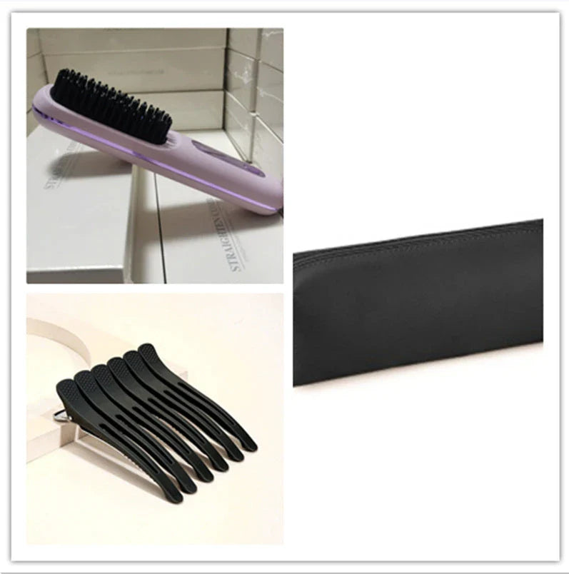 Cordless 2-in-1 Hair Straightener Brush with LCD Display, Offering Versatile Styling on the Go