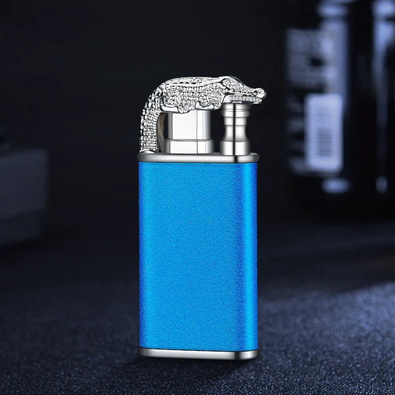 Versatile double flame lighter with a sleek and stylish design, perfect for outdoor adventures, grilling, and cigar lighting.