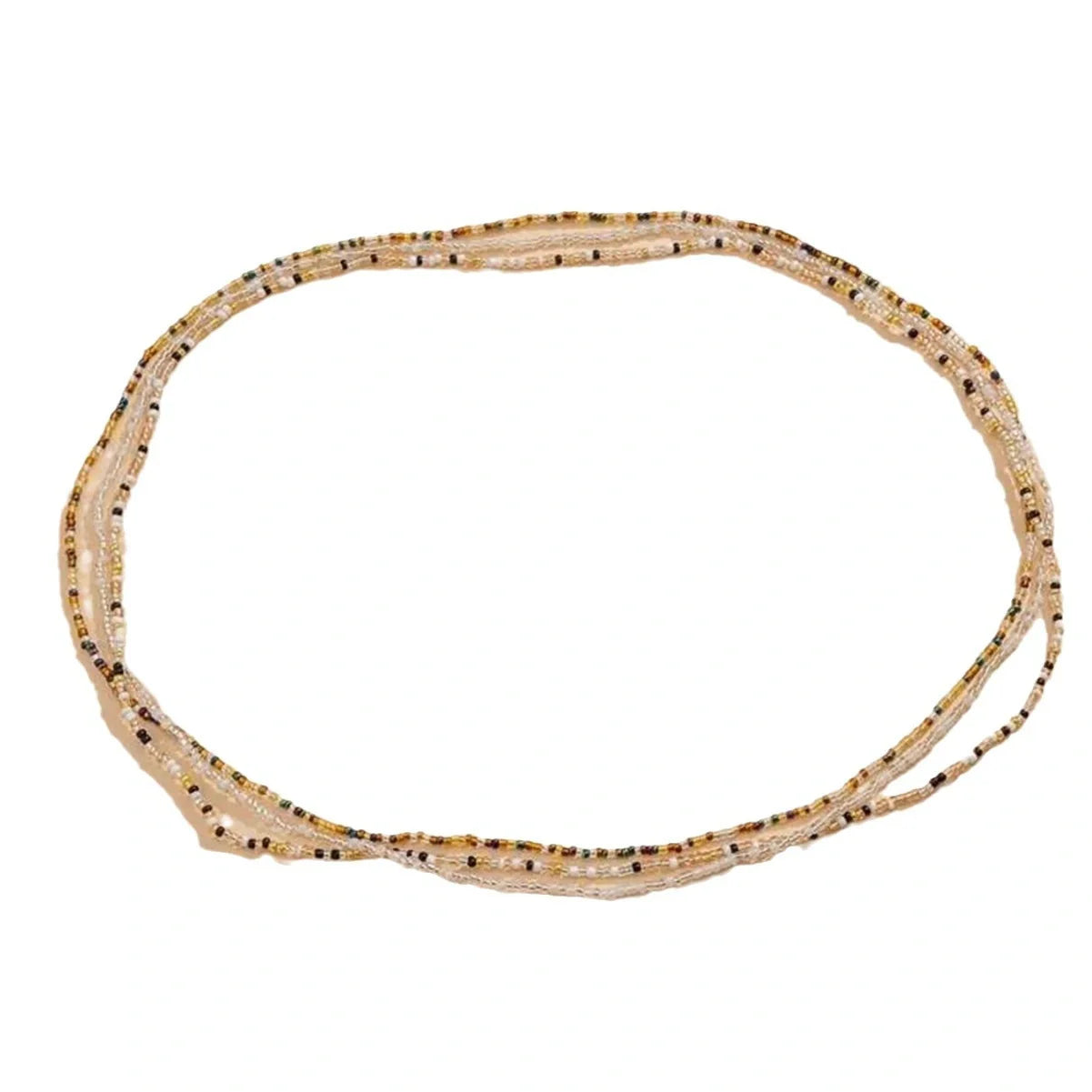 Stylish mixed colour beaded waist chain accessory for beach vacations and holidays