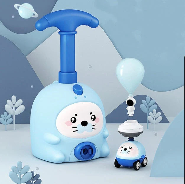 Balloon-powered car toys in various vibrant colours designed to engage children in hands-on STEM learning and independent exploration