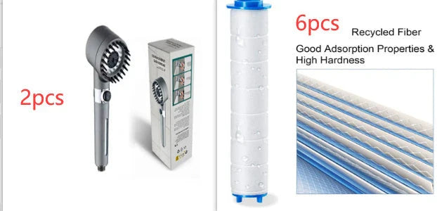 Premium 3-mode high-pressure shower head with detachable filter, made of durable ABS material for a relaxing and refreshing shower experience.