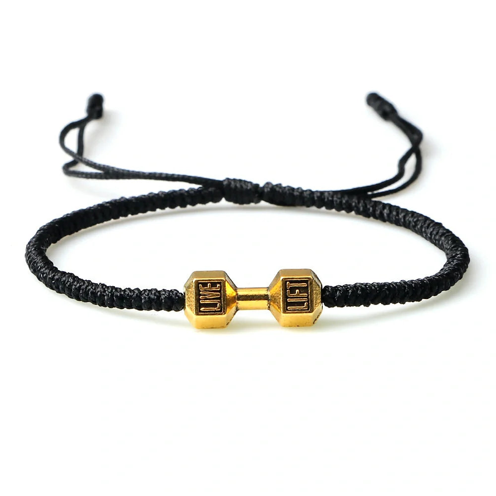 Stylish woven dumbbell alloy bracelet in various sophisticated colour options, showcasing the timeless British charm of this premium accessory.