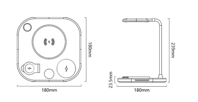Versatile Wireless Charging Desk Lamp: 15W Fast Charging for All Your Devices