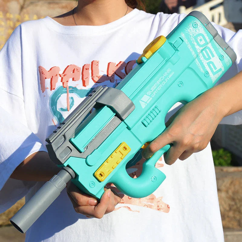 Premium high-powered electric water blaster with sleek design, long-range water stream, and large water capacity for endless summer fun