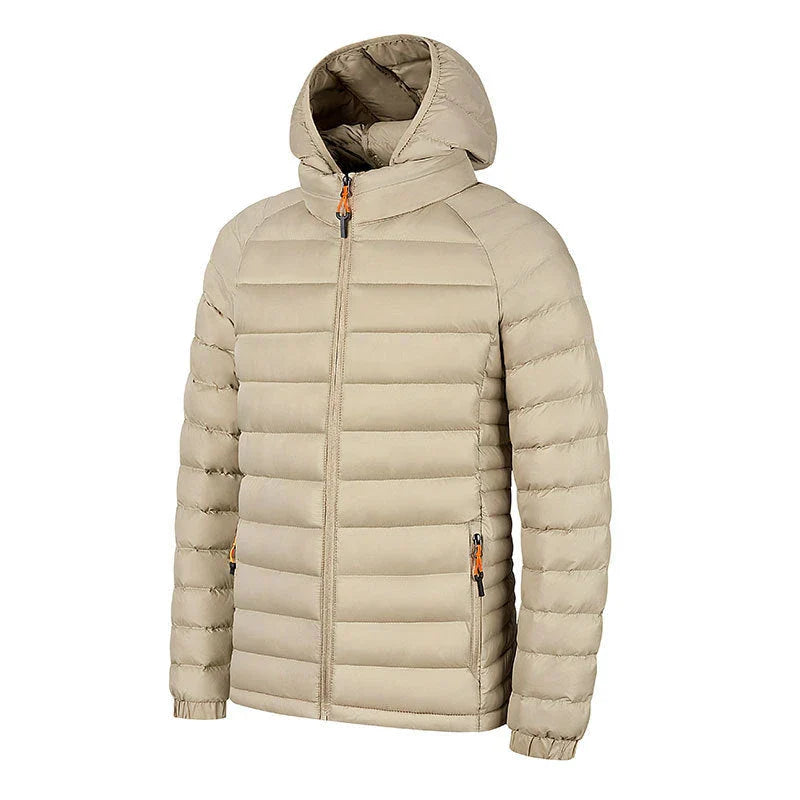 A stylish and versatile hooded jacket with a range of color options, featuring a lightweight design, convenient pockets, and a smooth zipper closure.