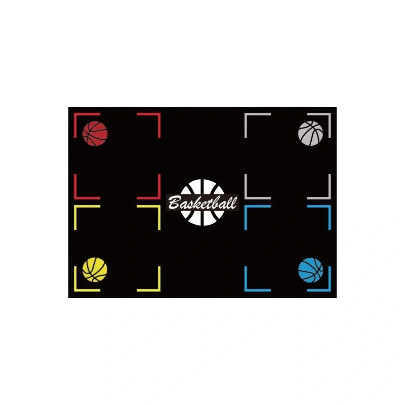 Premium indoor basketball training mat with patterned design for improved footwork and ball control