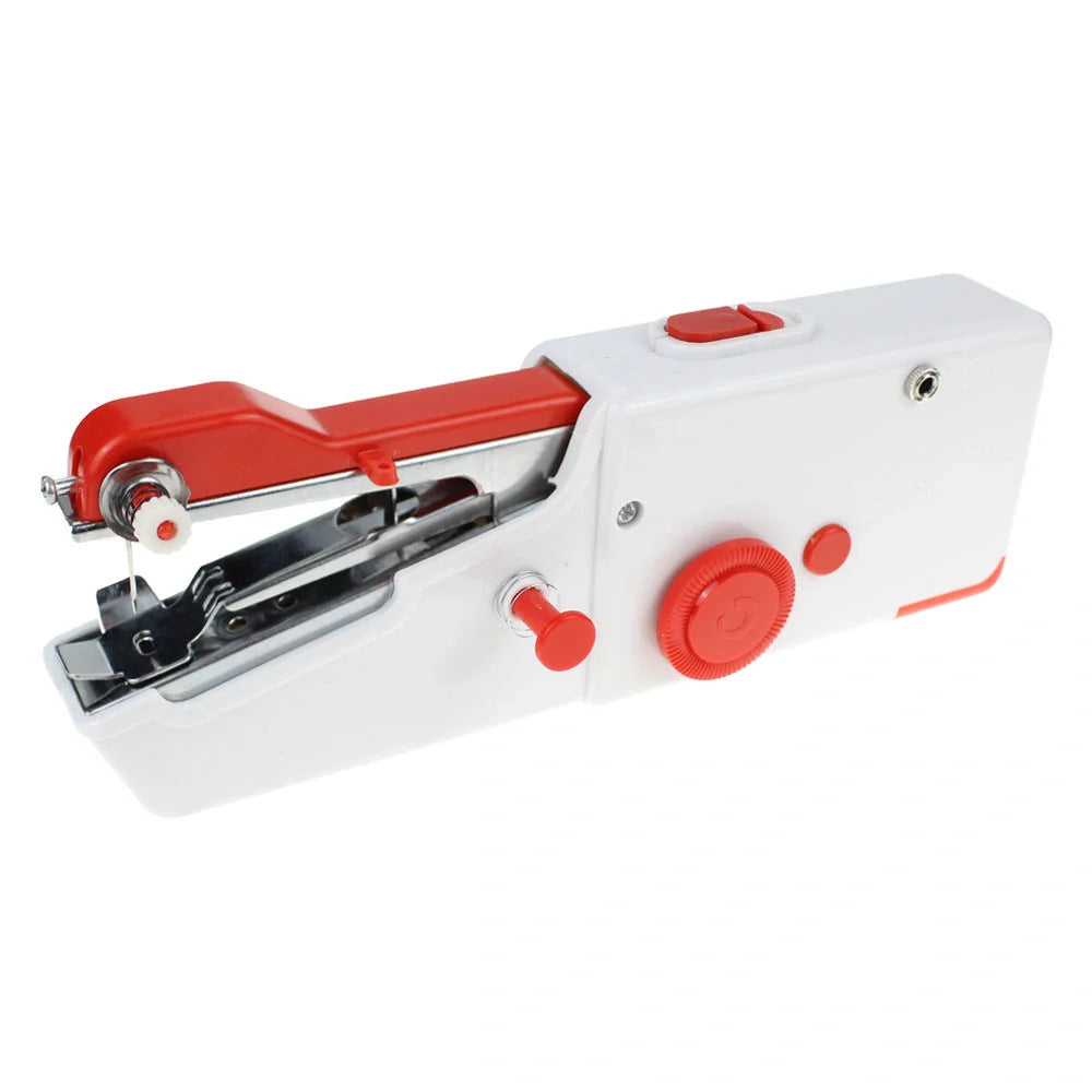 Portable mini hand sewing machine in various colors with compact design for easy sewing on the go