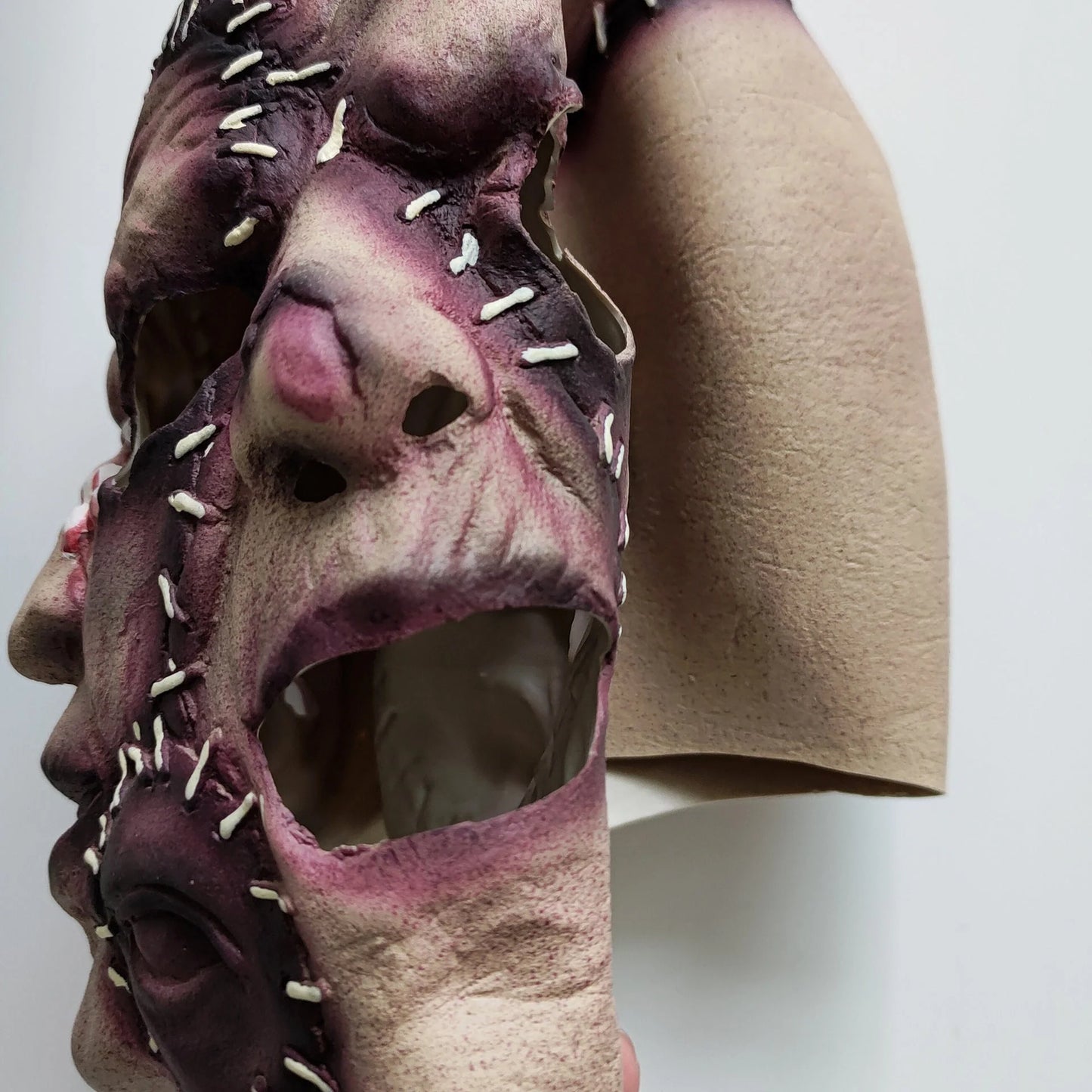Halloween Three-sided Grimace Horror Mask for cosplay and parties