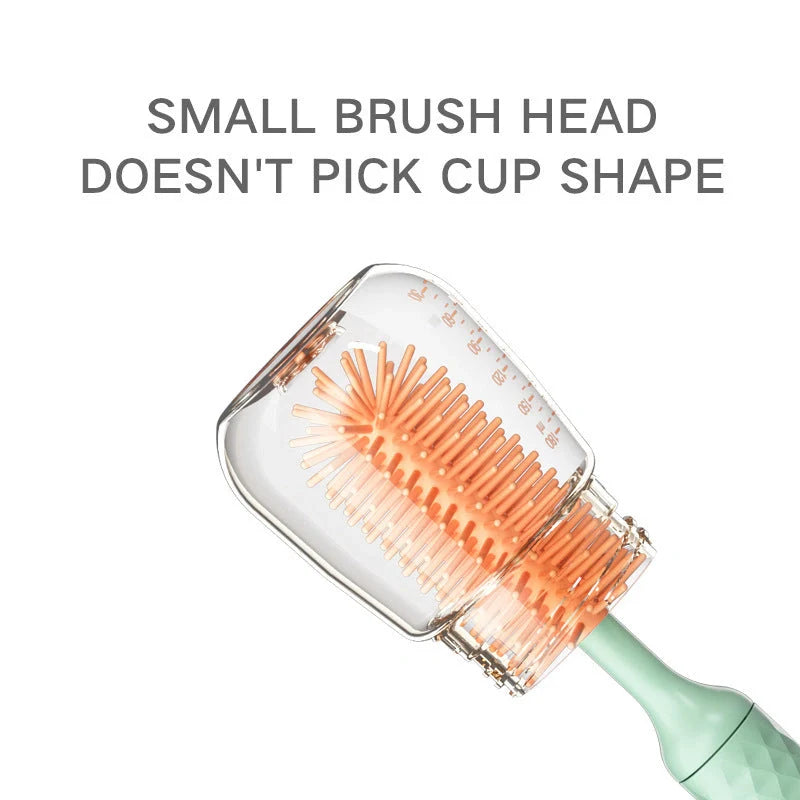 Electric Silicone Bottle Brush with 360-degree rotation for cleaning baby bottles and pacifiers