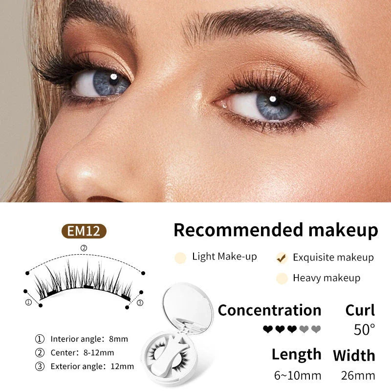 Magnetic false eyelashes with storage box, glue-free and natural-looking lash enhancement