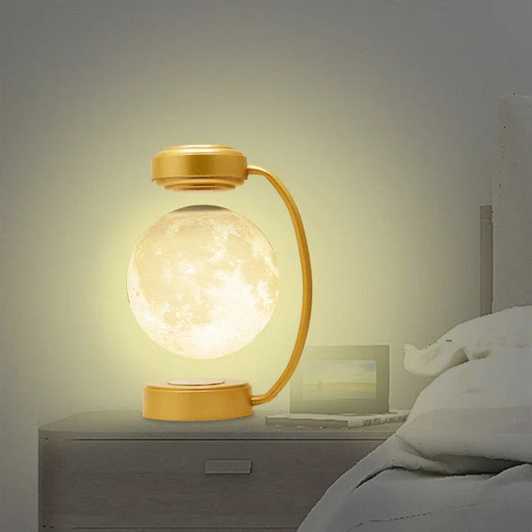 Mesmerising levitating moon lamp with wireless magnetic floating ball and trichromatic lighting
