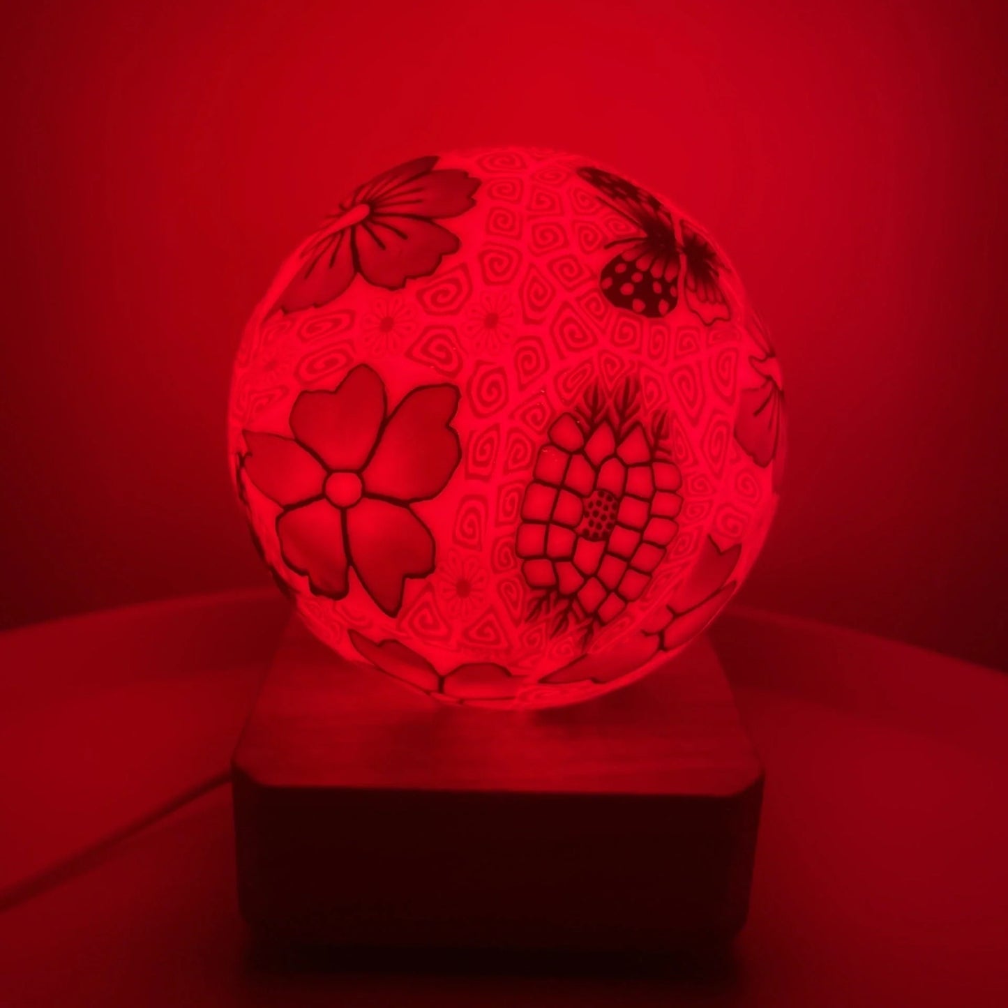 USB Plug-In LED Glass Ball Lamp with adjustable warm light and RGB options
