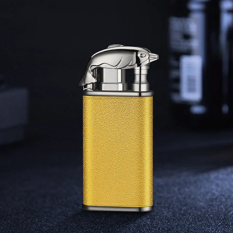 Versatile double flame lighter with a sleek and stylish design, perfect for outdoor adventures, grilling, and cigar lighting.