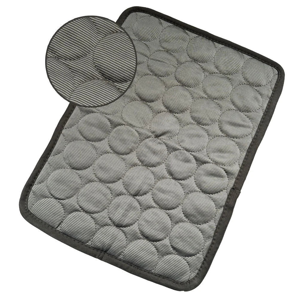 Pet Summer Portable Ice Silk Cooling Pad in various colors and sizes
