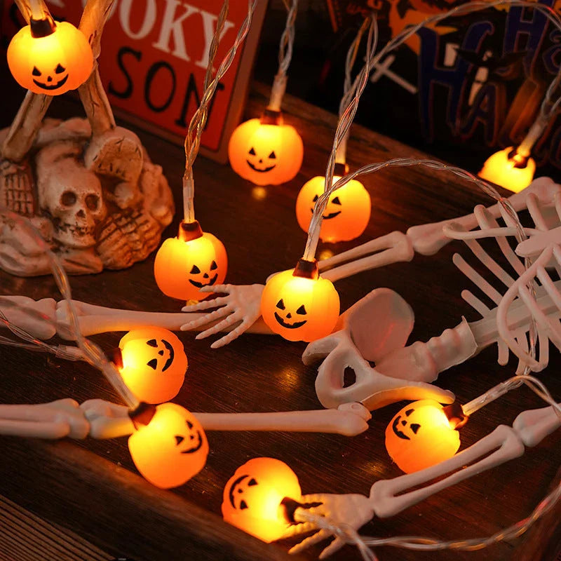 Cozy Halloween Lighting Chain with Pumpkins, Ghosts, and Bats creates a warm, festive glow for your home decor