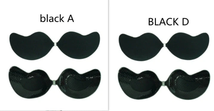 Lala Goddess Mango Cup deep V invisible bra in black and flesh colors