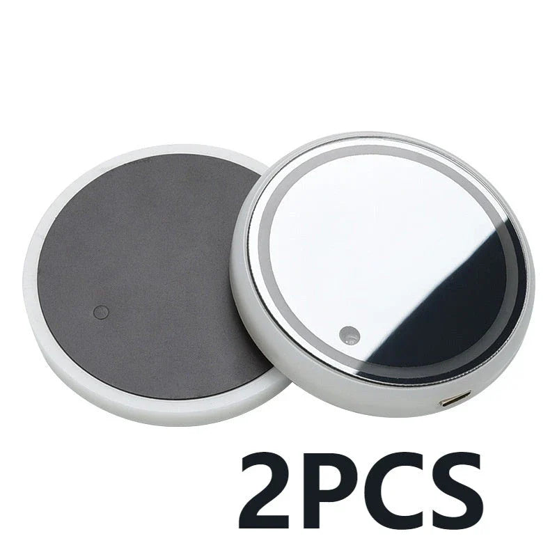 Colorful car cup holder with LED light-up coaster, solar and USB charging, and non-slip surface for ambient lighting in the car