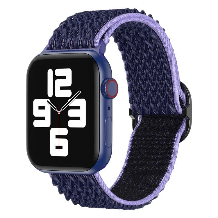 Stylish woven polyester Apple Watch strap with adjustable design and quick-drying properties