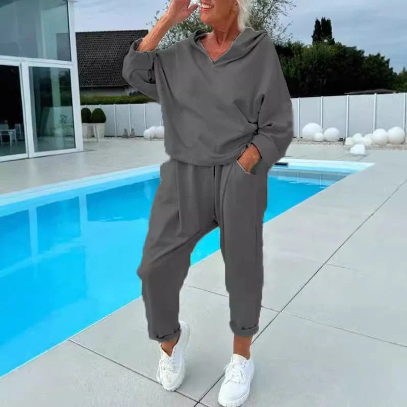 Premium Women's Hooded Sweatshirt Two-Piece Set in a variety of classic colours
