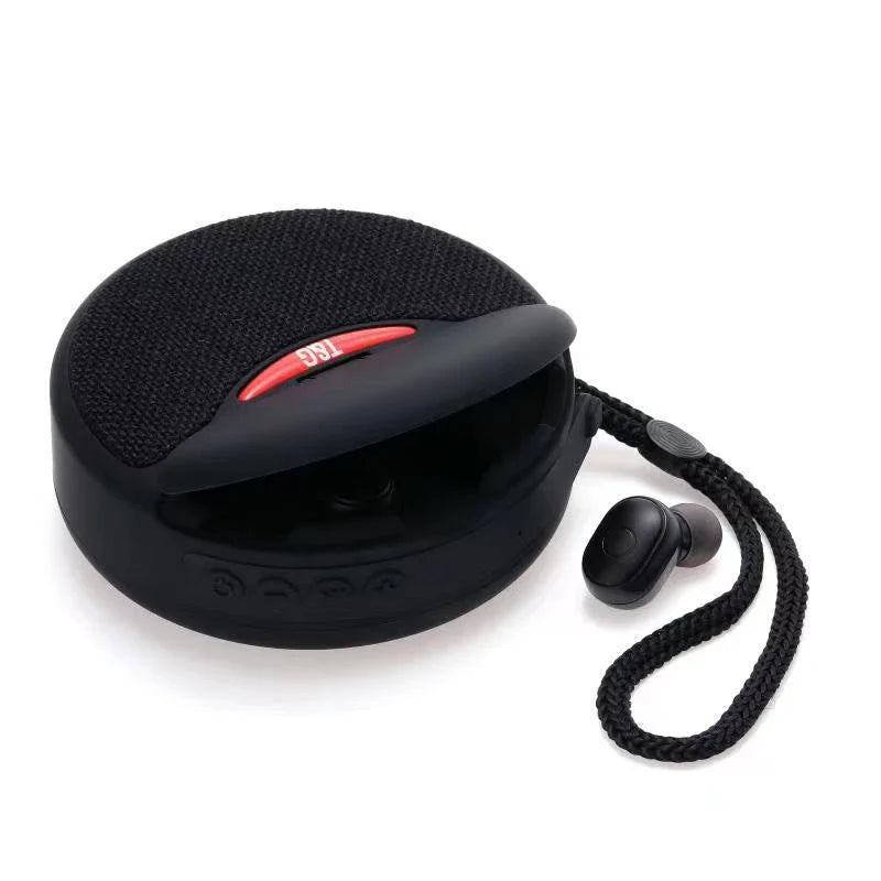 Premium wireless Bluetooth speaker with 3D stereo subwoofer, hands-free calling, and versatile connectivity options