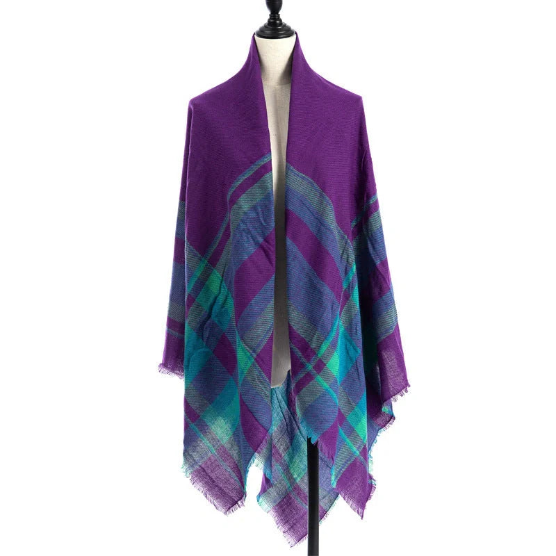 Luxury plus-sized double-sided cashmere-like scarf shawl in various colors