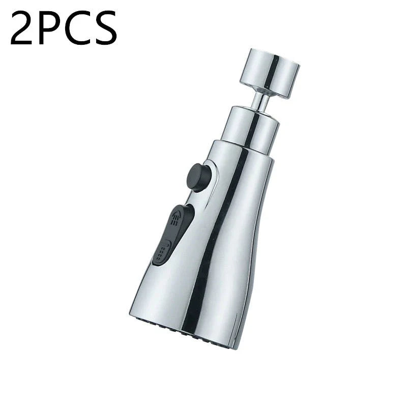 Universal pressurized faucet sprayer with 360-degree rotation and 3 cleaning modes for efficient kitchen cleaning