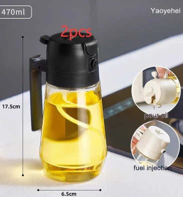 Versatile 470mL Olive Oil Sprayer with Dual Functionality - Spray or Pour for Cooking, Grilling, and More
