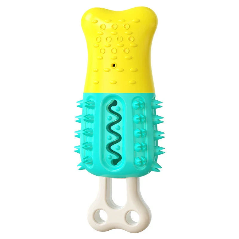 Cooling chew toy in popsicle shape, designed to keep pets refreshed and clean their teeth
