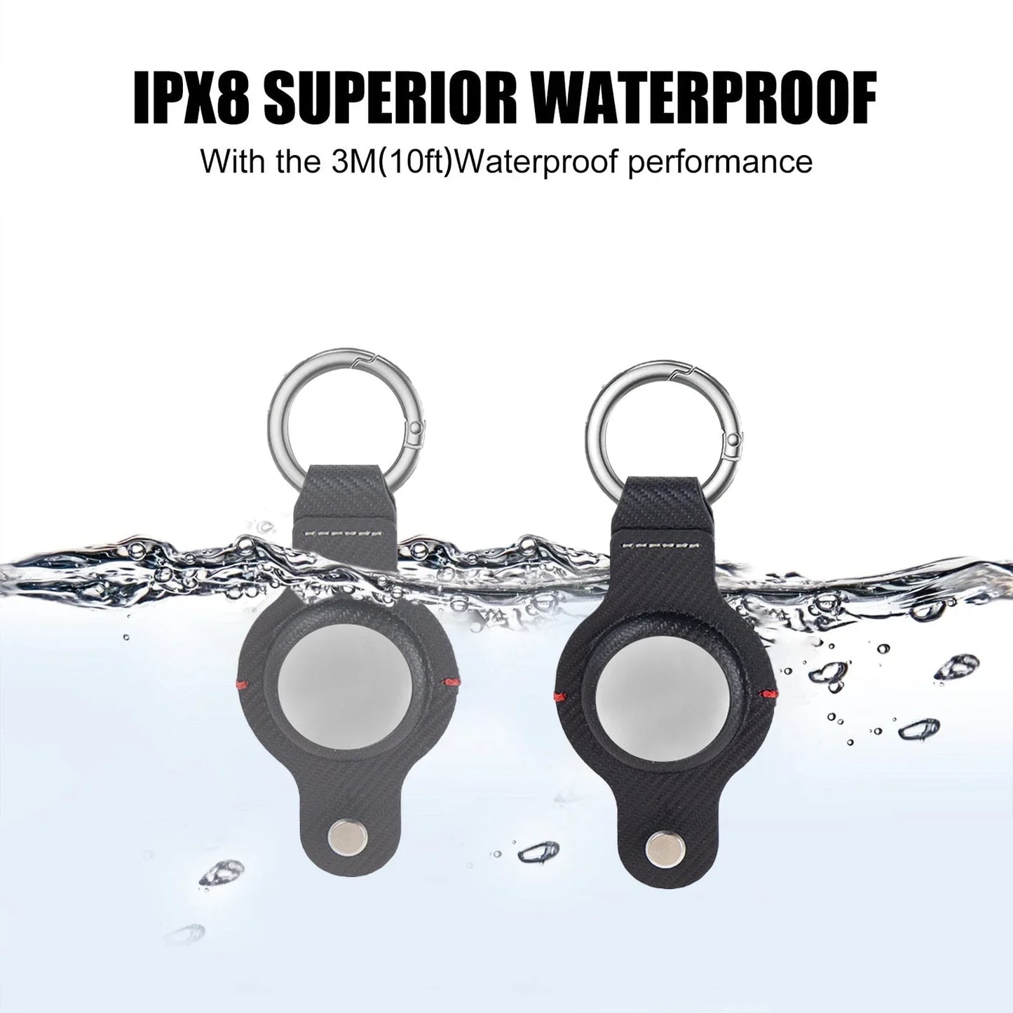 Stylish AirTag Holder with Durable Key Ring - Premium PU Leather Accessory for Secure Apple AirTag Tracking