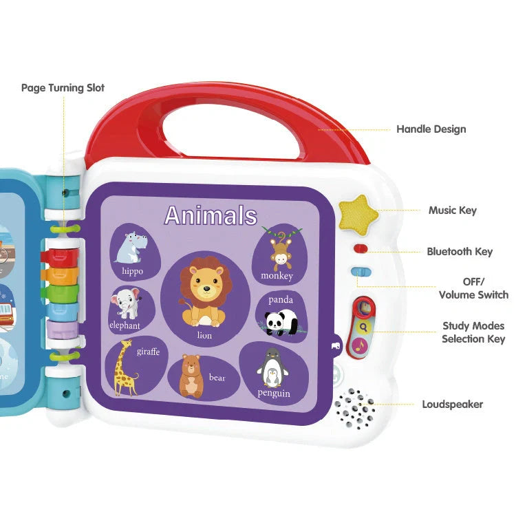 Educational English Kids Intelligent Book Learning Machine with Bluetooth in vibrant colours