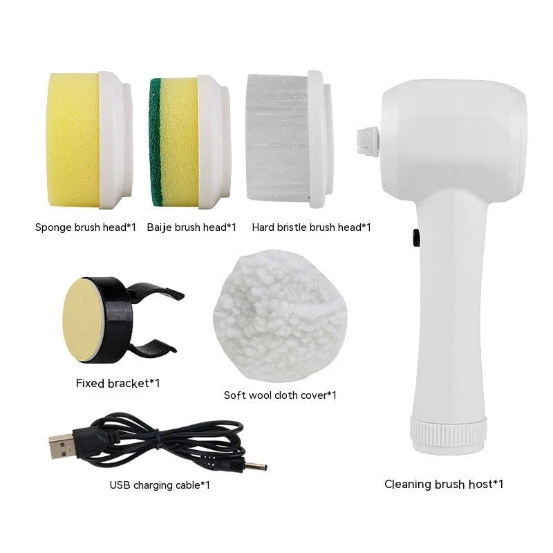 Cordless Electric Cleaning Scrubber Brush with 4 Interchangeable Brush Heads for Powerful, Versatile Cleaning on All Surfaces