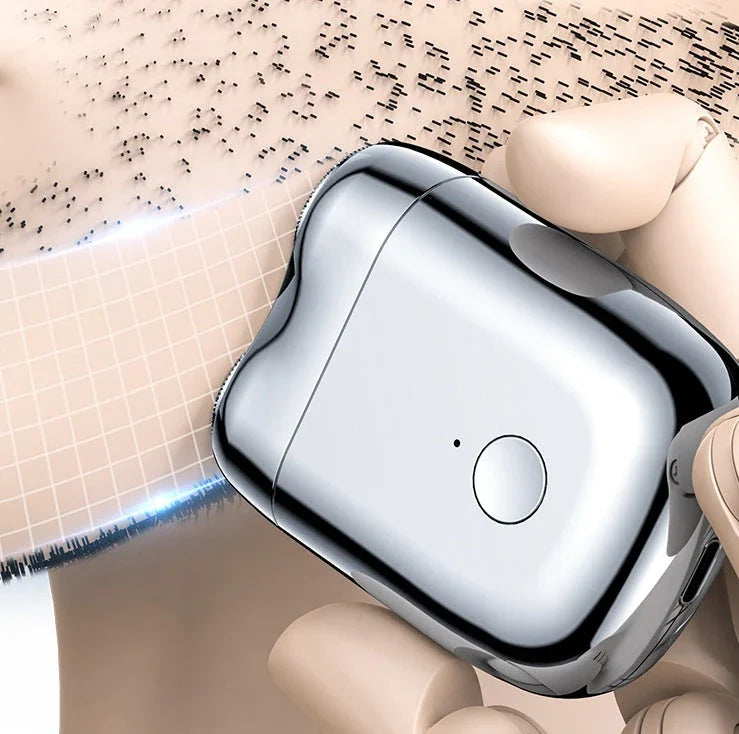 Premium cordless electric shaver for men with stainless steel blades, USB charging, and a sleek gift box design