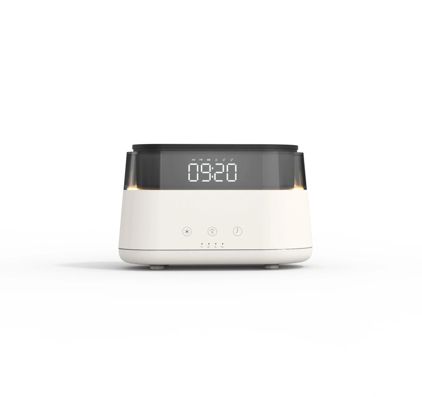 White Flame Humidifier with clock display and USB power