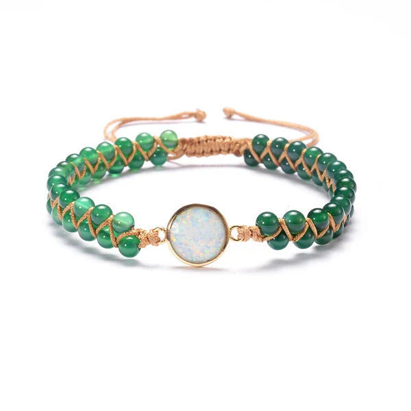 Stylish amethyst and opal friendship bracelets with braided design, perfect for casual or formal wear