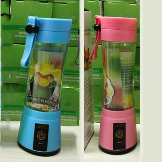 Portable smoothie blender with USB rechargeable battery, six-blade design, and automatic cleaning function for on-the-go healthy nutrition.