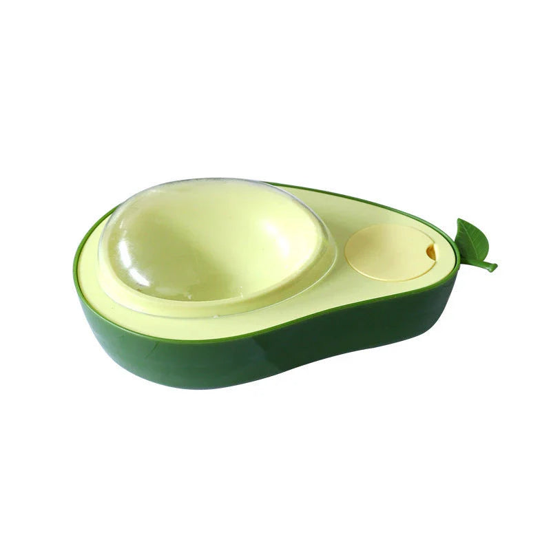 Automatic avocado-shaped pet feeder and water dispenser with dual bowls for cats and dogs