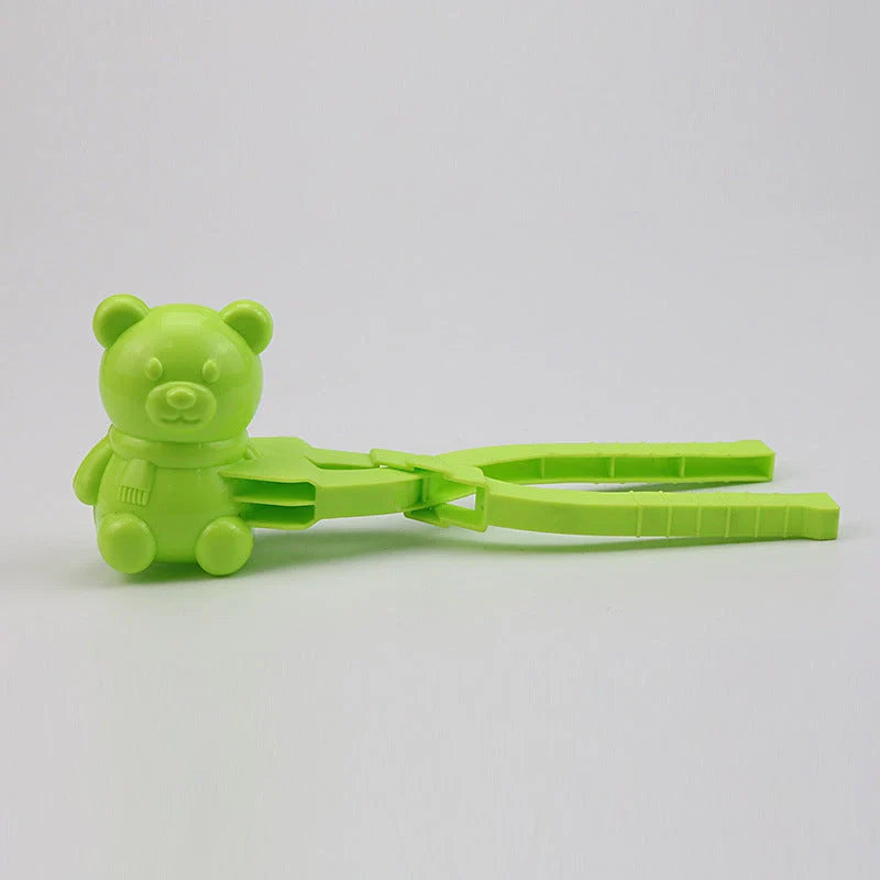 Heart-shaped snowball maker for kids in red, green, pink, yellow, and blue
