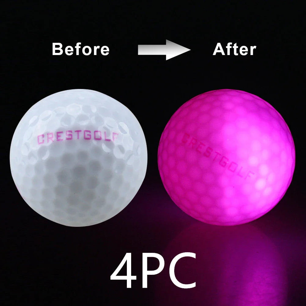 Luminous golf balls emitting a trail of light as they soar through the night sky, offering a captivating golfing experience.
