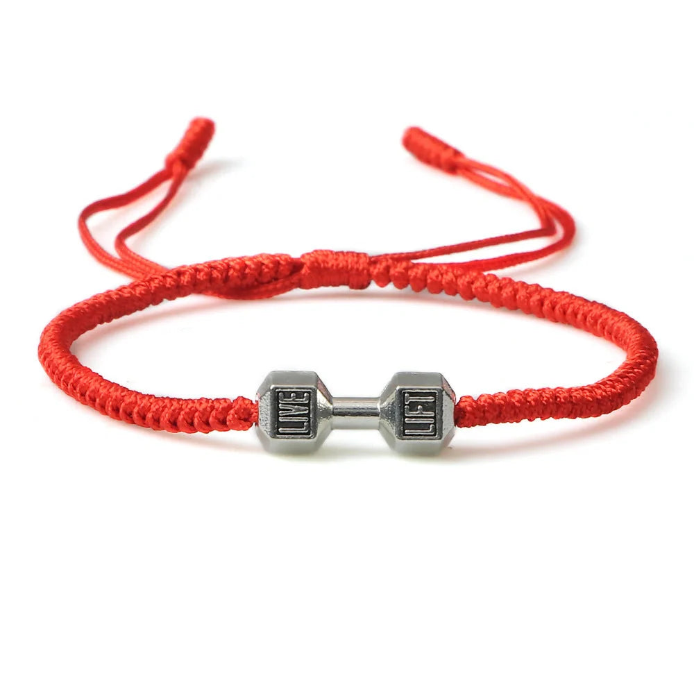 Stylish woven dumbbell alloy bracelet in various sophisticated colour options, showcasing the timeless British charm of this premium accessory.